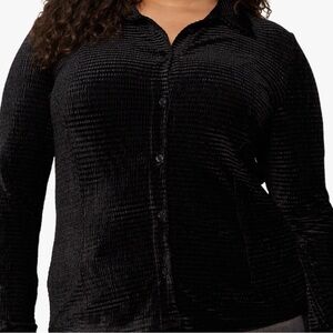 Sanctuary Black Textured Velvet Shirt